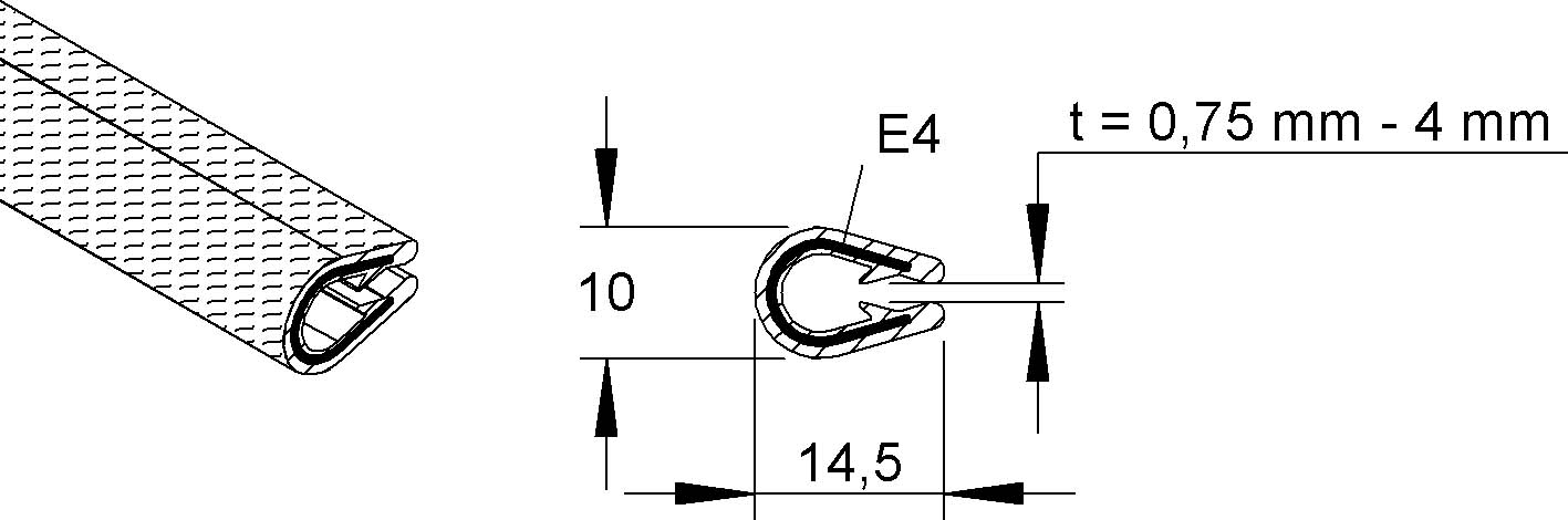 10 M Niedax Kantenschutzband schwarz RKBA 10