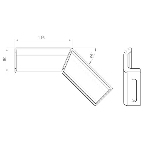 Unex Winkelverbinder fallend, lichtgrau 66842