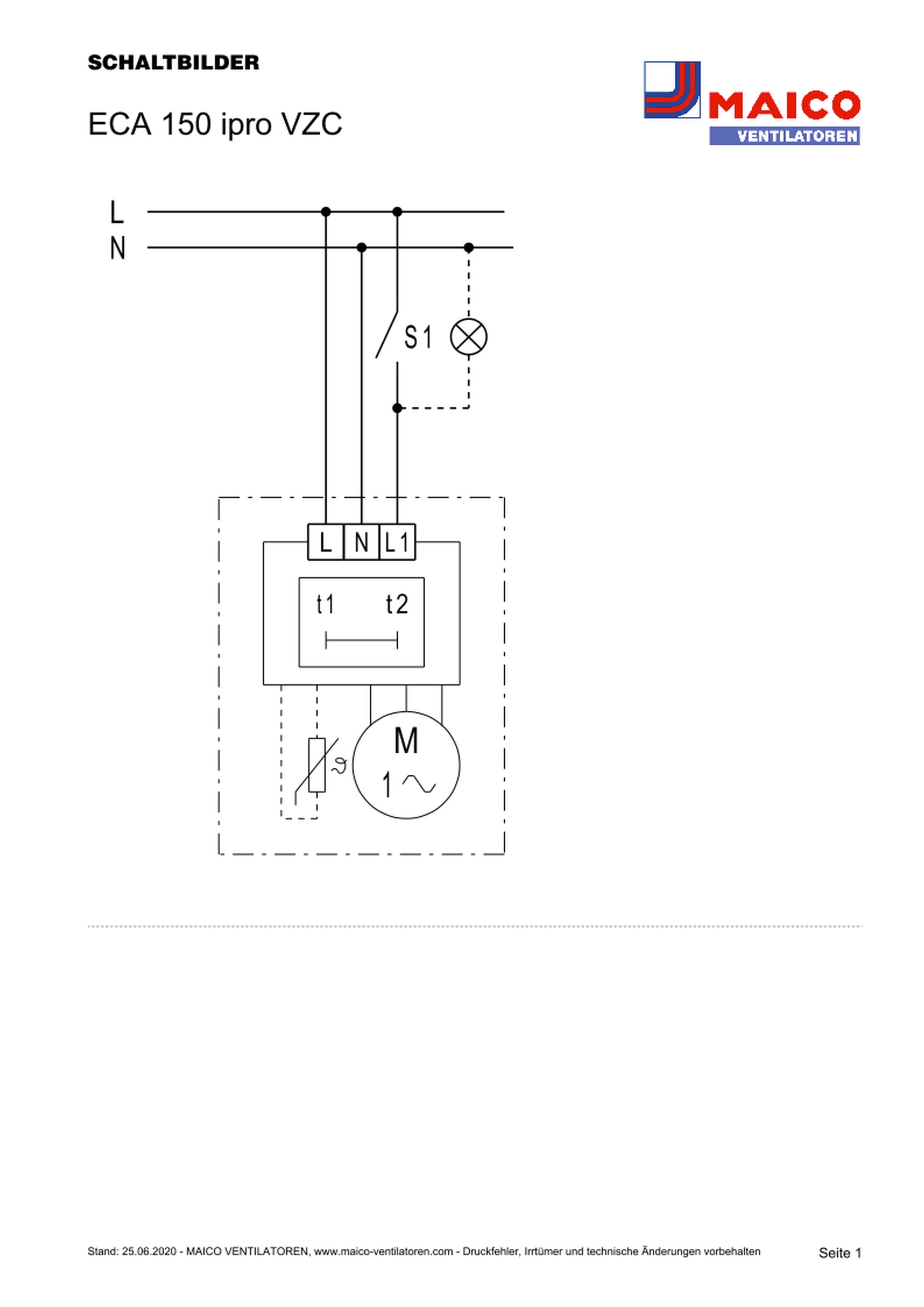 Maico Kleinraumventilator DN150 Zeitschalter ECA 150 ipro VZC