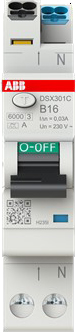 ABB Stotz S&J FI/LS-Schalter 6kA, 1P+N, 30mA DSX301C B16 A30 R116