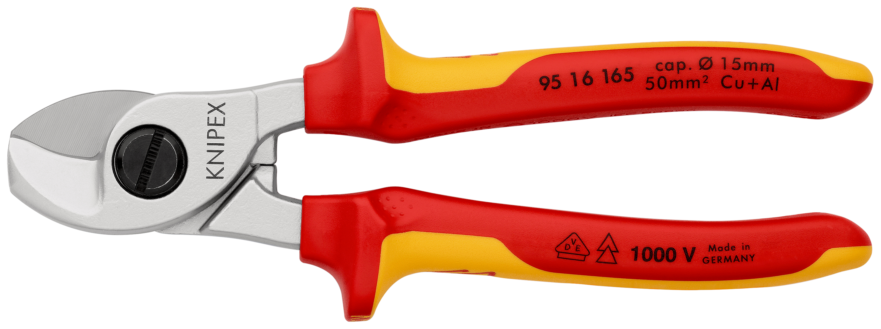 Knipex-Werk Kabelschere isoliert, 165mm 95 16 165 Knipex-Werk Kabelschere isoliert, 165mm 95 16 165
