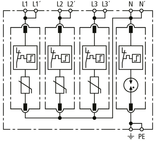 DEHN Überspannungsableiter Typ2 DEHNguardMP4pol DG MP TT 275