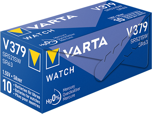 10 STK Varta Cons.Varta Uhren-Batterie 1,55V/15mAh/Silber V 379 Stk.1