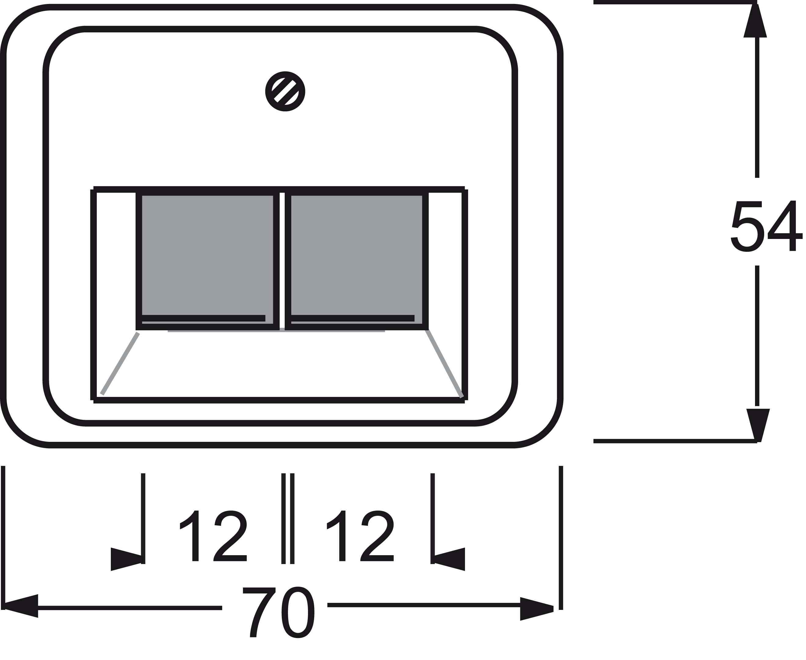 Busch-Jaeger Zentralscheibe stws gl f.UAE-Anschlussdo.2f 1803-02-24G