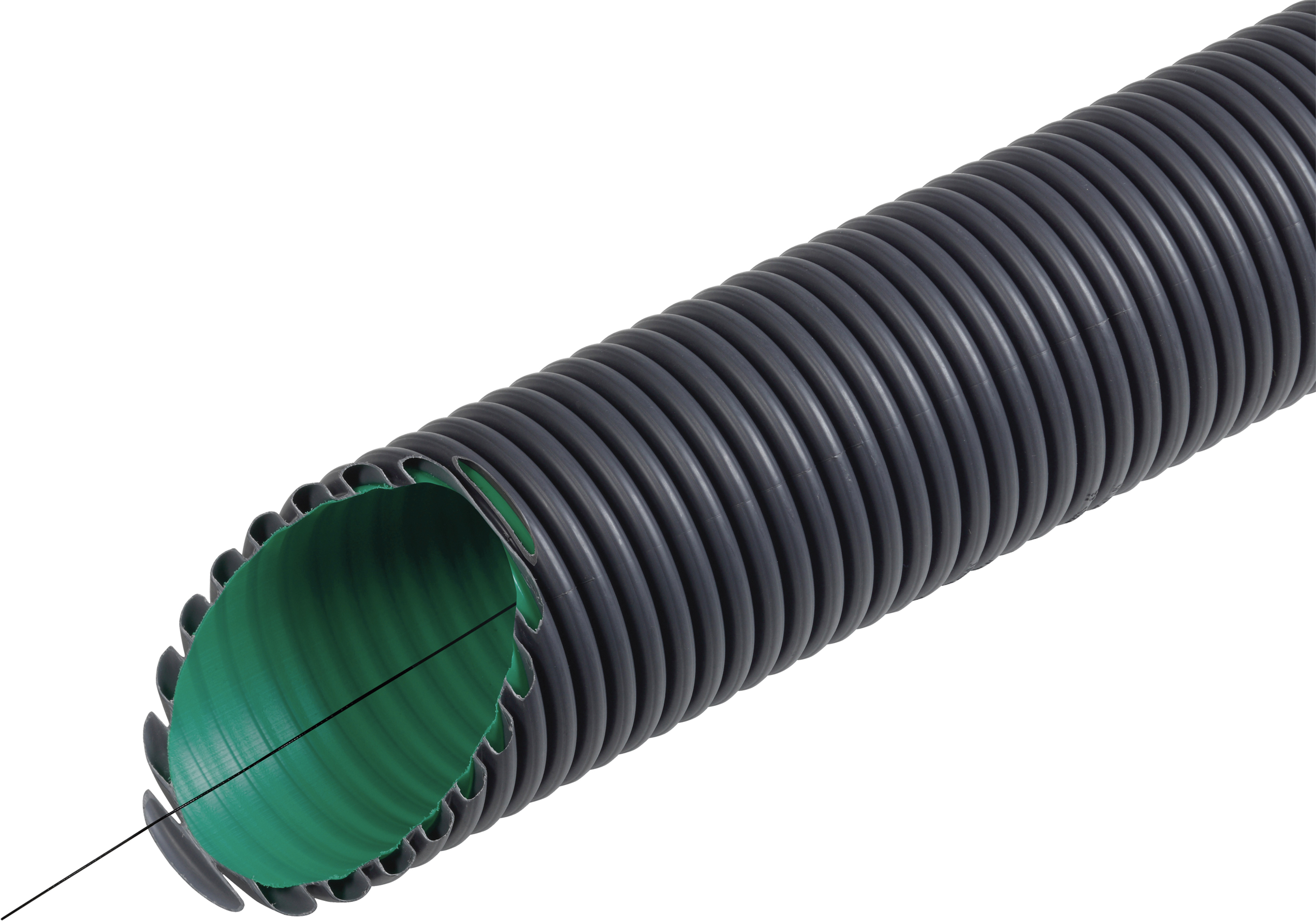 25 M Fränkische Kabelschutzrohr flexibel KabuflexRplus125 sw