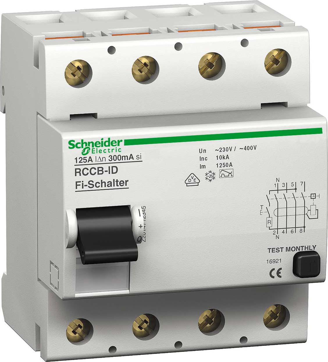 Schneider Electric FI-Schalter 4P 63A 30mA Typ A A9Z21463