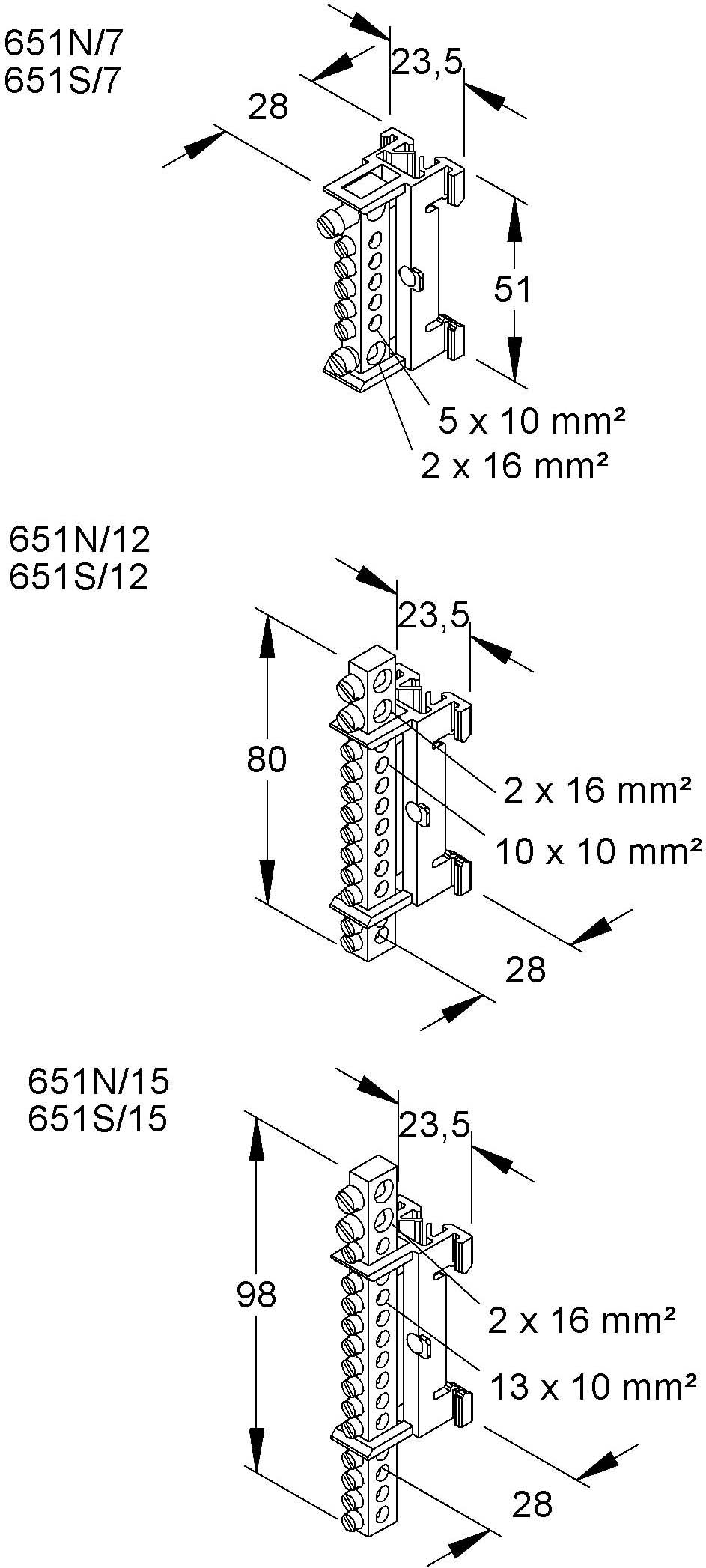 Kleinhuis PE-Leiterklemme 651S/7