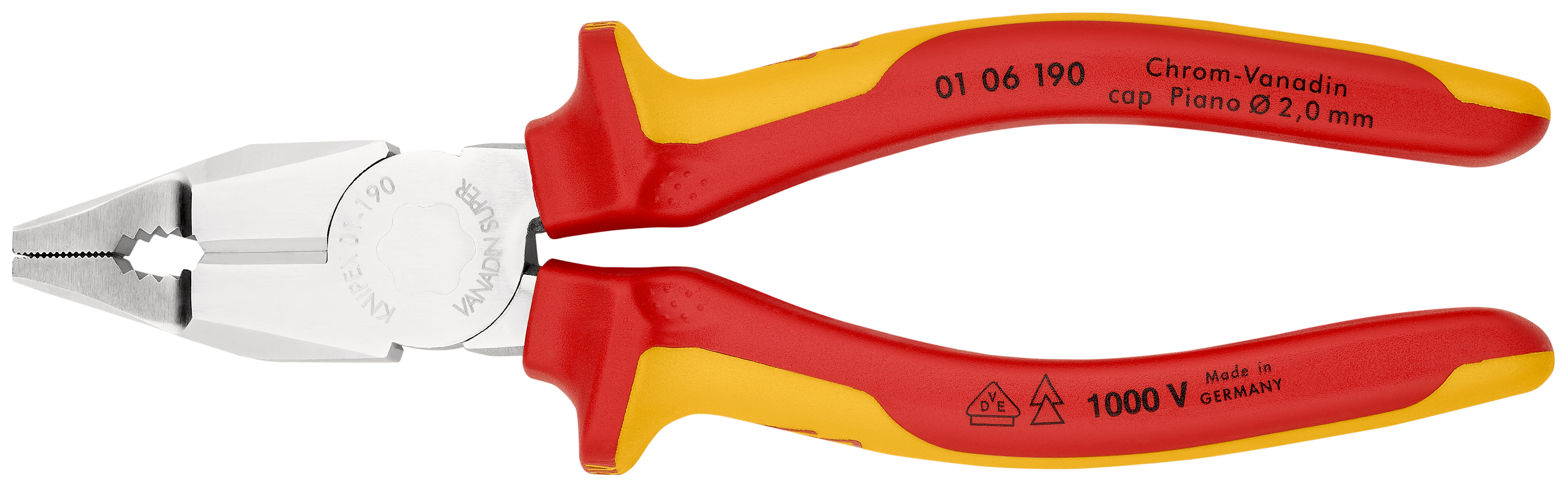 Knipex-Werk Kombizange isoliert, 190mm 01 06 190