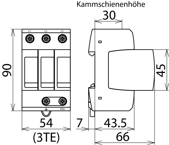 DEHN ÜS-Ableiter DEHNguard 230/400V,IP20,Typ2 DG M TNC 275