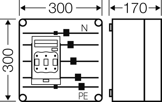 Hensel Sicherungsgehäuse 1x3xNH00 250A 5p. Mi 6226