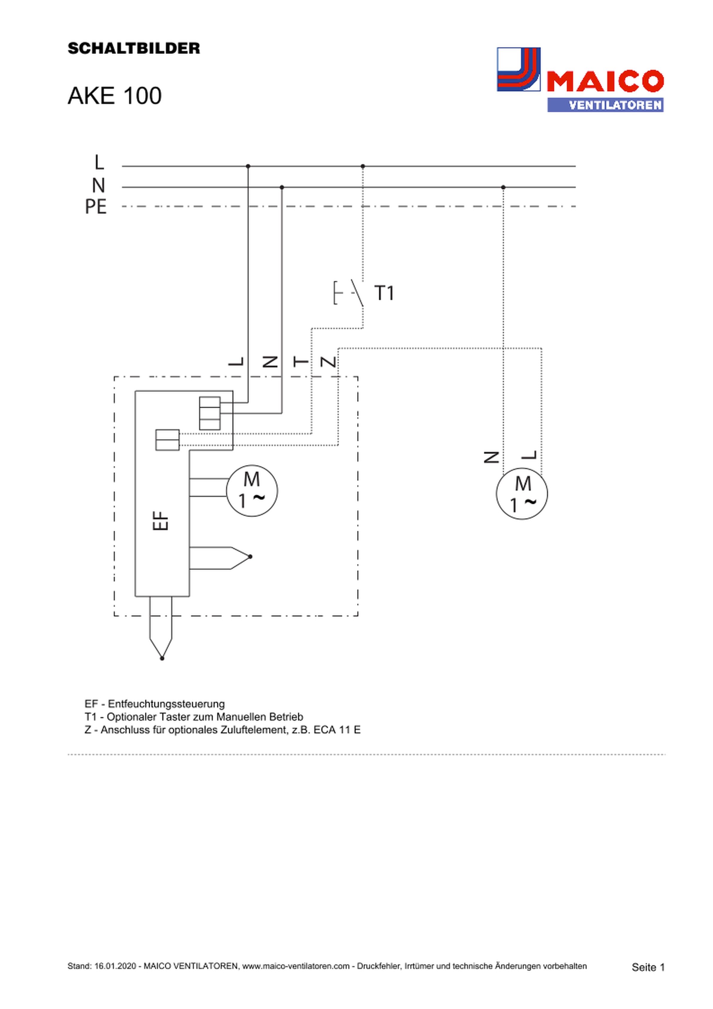 Maico Kleinraumventilator 92 m3/h, DN 100 AKE 100