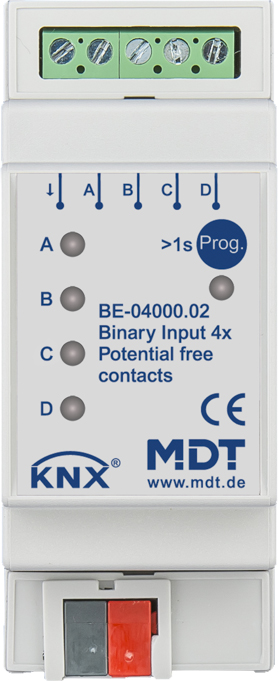 MDT technologies Binäreingang 4-fach 2TE REG, potentialfrei BE-04000.02