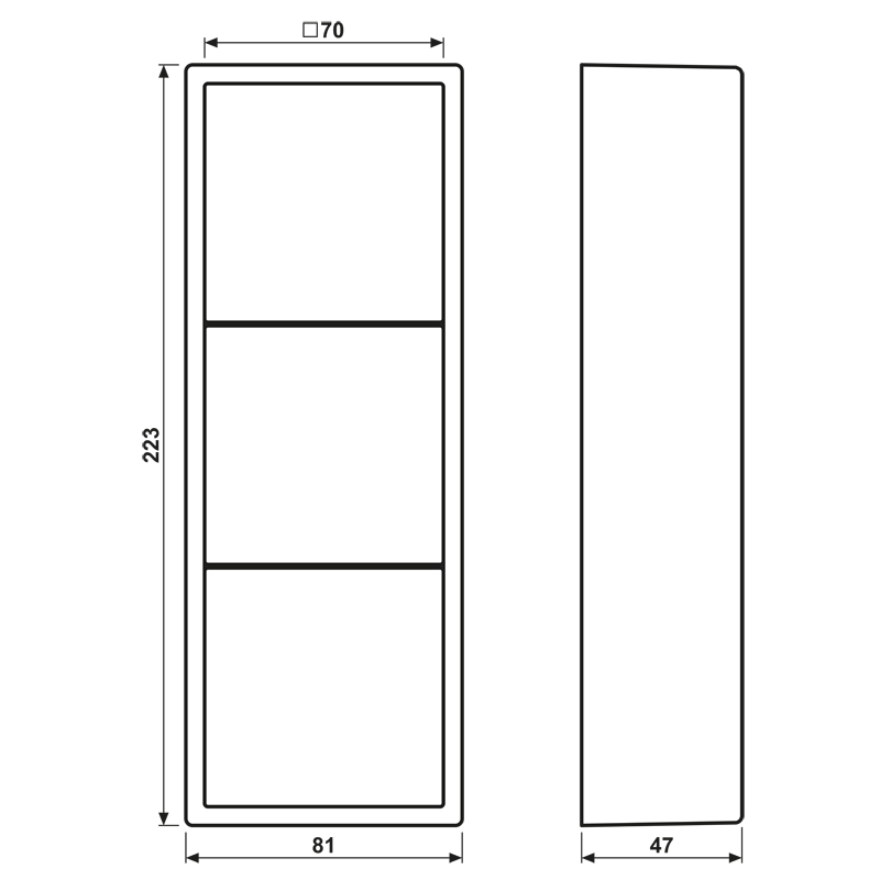 Jung AP-Kappe 3-fach eds lack angeformter Rahmen ES 2583 A-L