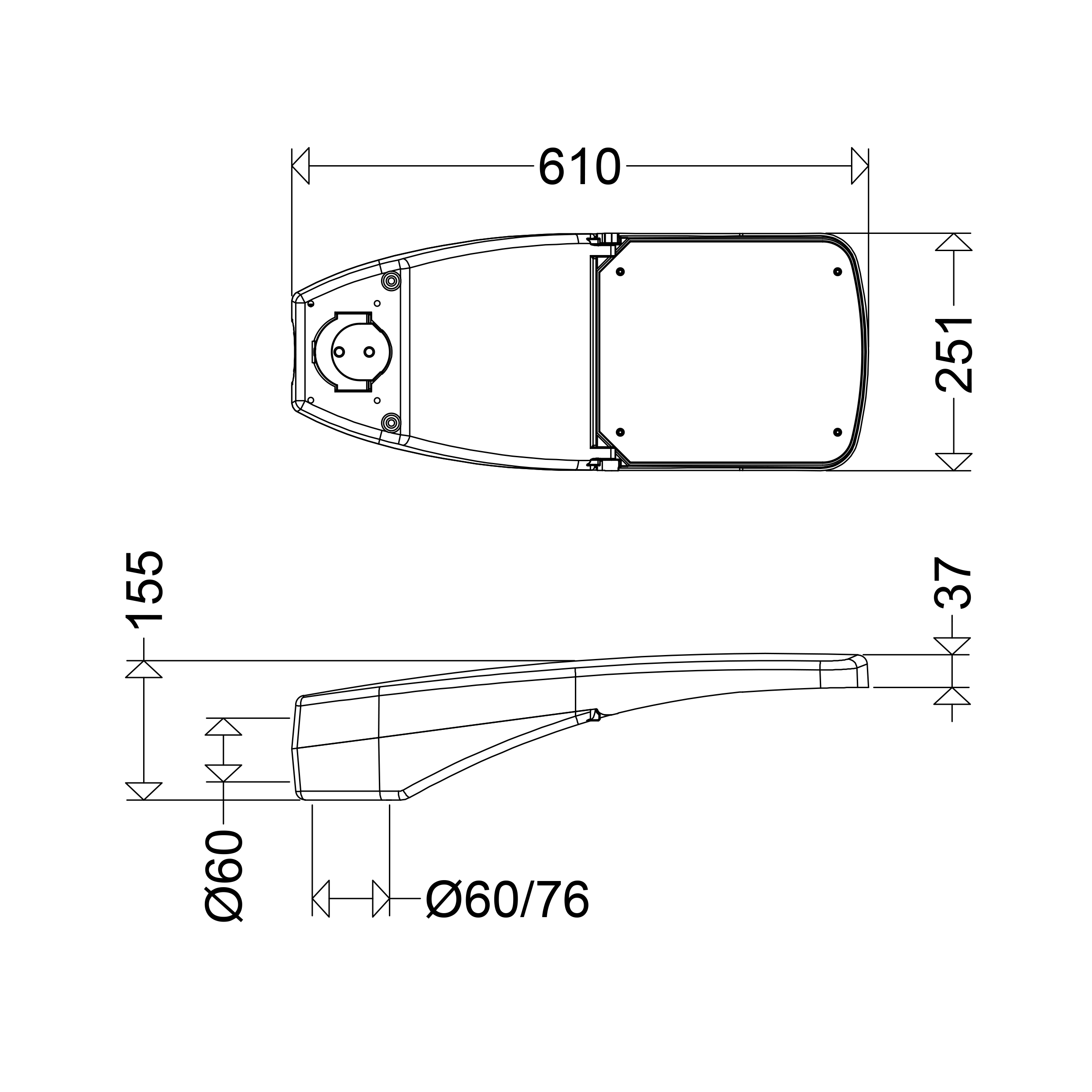 Schuch Licht LED-Straßenleuchte 4000K, 5.010-9.170lm 48 L100 VARIO