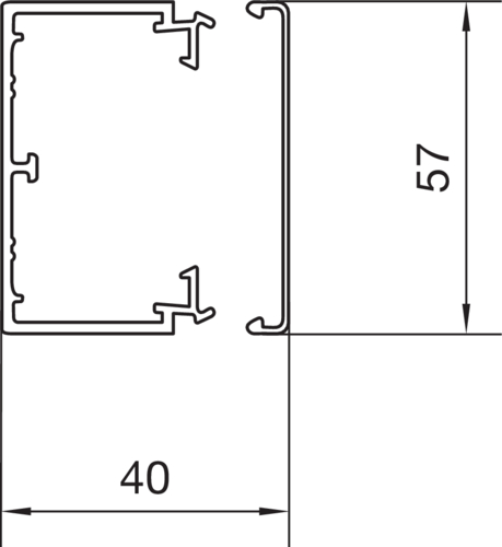 2 M Tehalit Leitungsführungskanal 40x60mm verkehrweiß LFH400600 vws