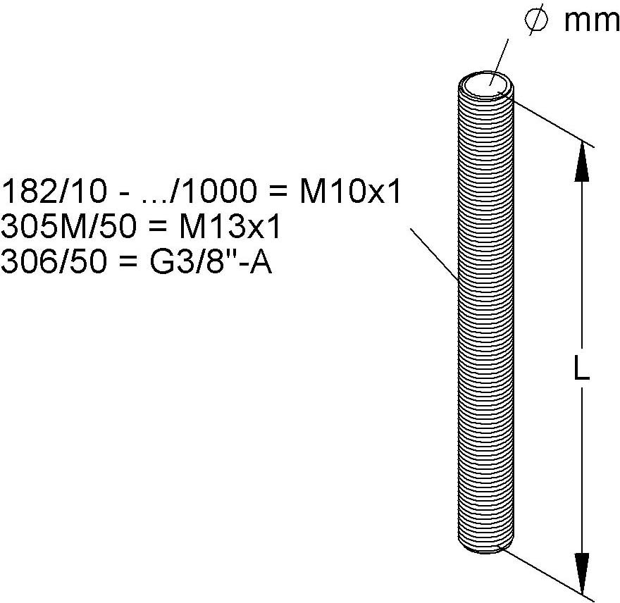 Kleinhuis Gewinderöhrchen M10x1 182/40