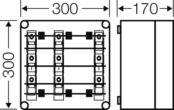 Hensel Sicherungsgehäuse 3x3x63A,D02 Mi 3266