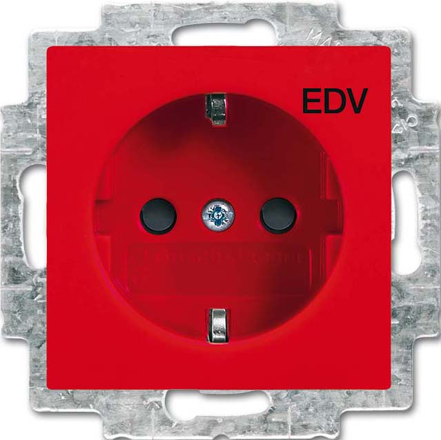 Busch-Jaeger SCHUKO Steckdosen-Einsatz rot 20 EUC/DV-917