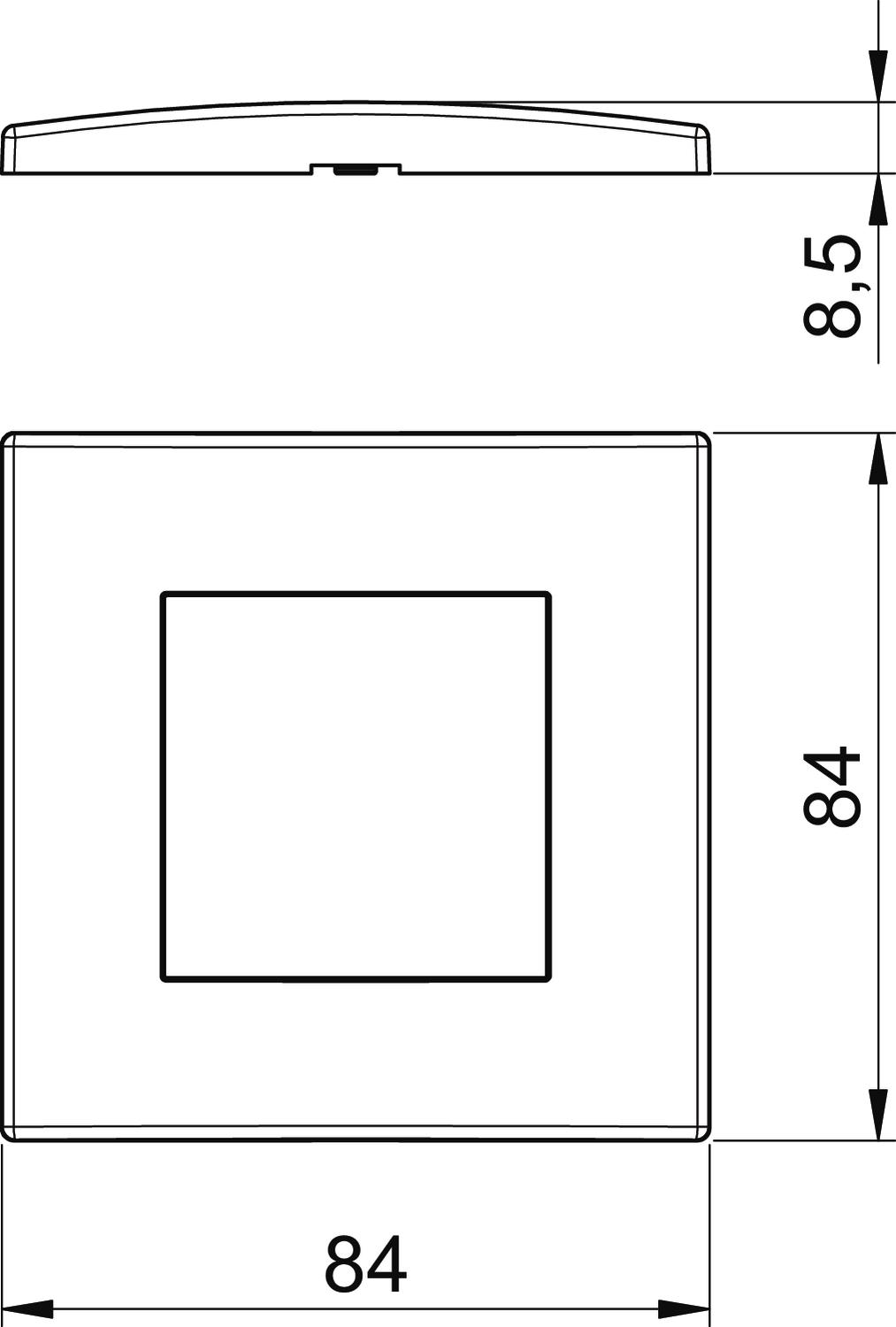 OBO Bettermann Vertr Abdeckrahmen 1fach 84x84mm rws AR45-F1 RW