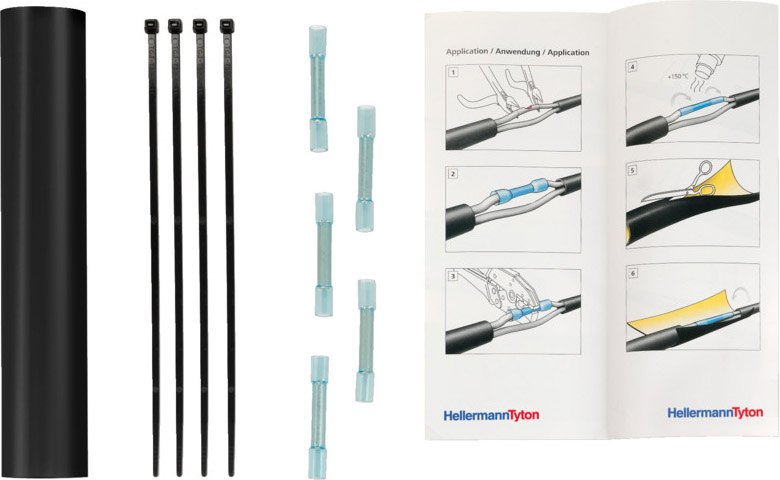 HellermannTyton Kabel-Reparatur-Set schwarz LVRK-L-24/6-200POXBK