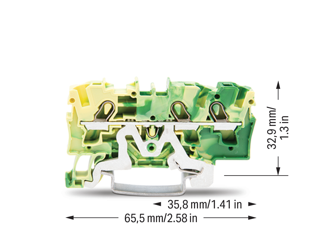 WAGO GmbH & Co. KG Schutzleiterklemme 3-Leiter, TS 35 2004-1307 WAGO GmbH & Co. KG Schutzleiterklemme 3-Leiter, TS 35 2004-1307