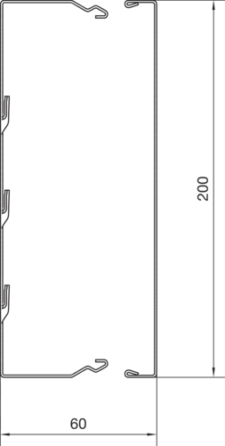 2 M Tehalit Leitungsführungskanal 60x200verkehrsweiß LFS602000 vws