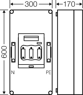 Hensel Sicherungsgehäuse 1xNH1 3p. 250A+PE+N Mi 5451 Hensel Sicherungsgehäuse 1xNH1 3p. 250A+PE+N Mi 5451