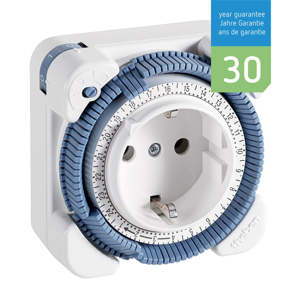 theben-timer 26 Steckdosen-Zeitschaltuhr analog innen, Tagesprogramm, 400 W LED, 15 Minuten 0260030