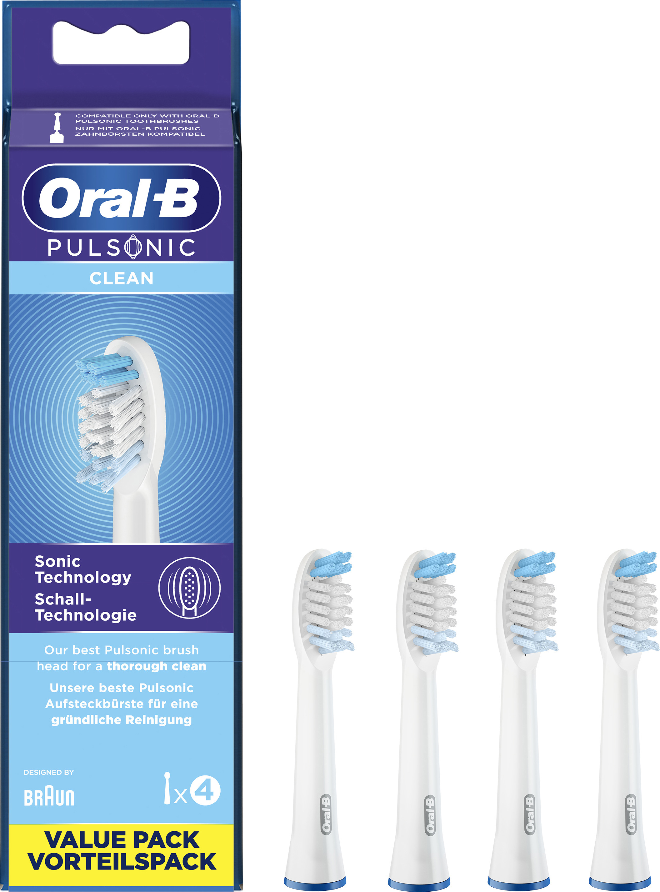 Procter&Gamble Braun Aufsteckbürste Mundpflege-Zubehör EB PulsonicClean 4er