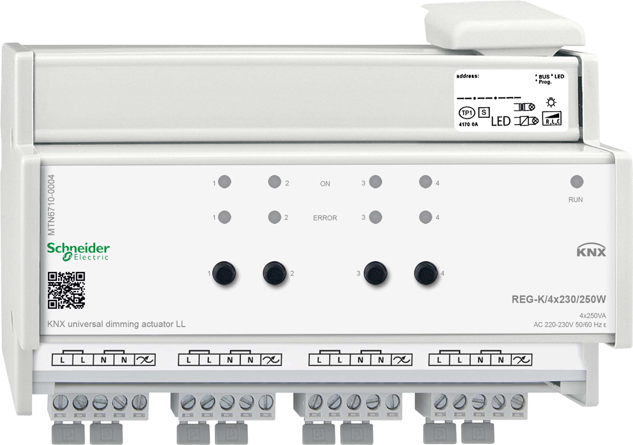 Schneider Electric KNX Universal-Dimmaktor LL REG-K/4x230/250 W MTN6710-0004