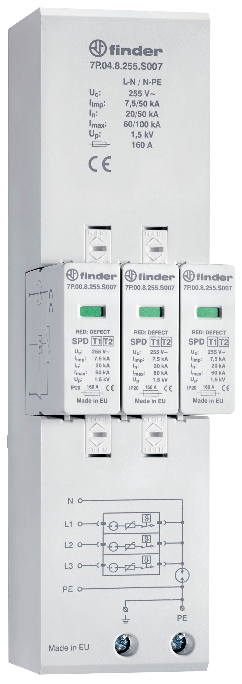 Finder Kombiableiter 7P.04.8.255.S007