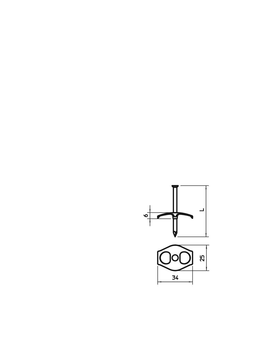 100 STK OBO Bettermann Vertr Nagel-Fix m.Nagel 3x40,Iso,natur 1996 40