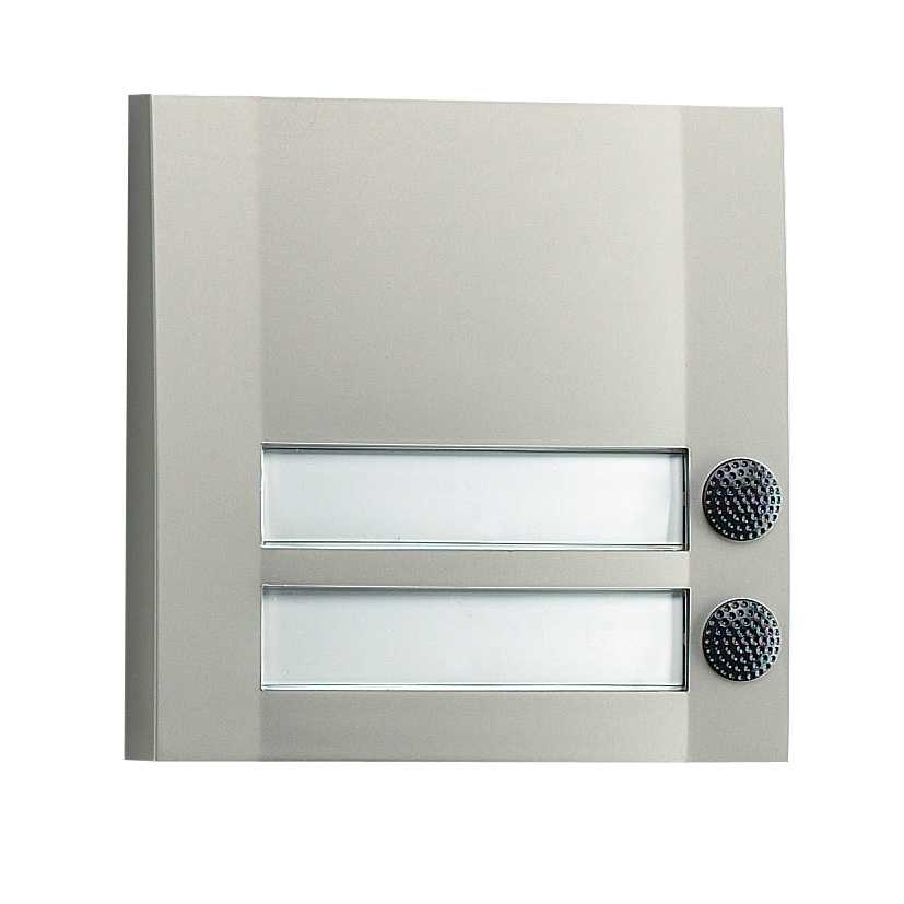 Grothe Klingeltaster 2fach 90x90x18,5mm, sil/sw DOMOLUX DUO SIM/SW