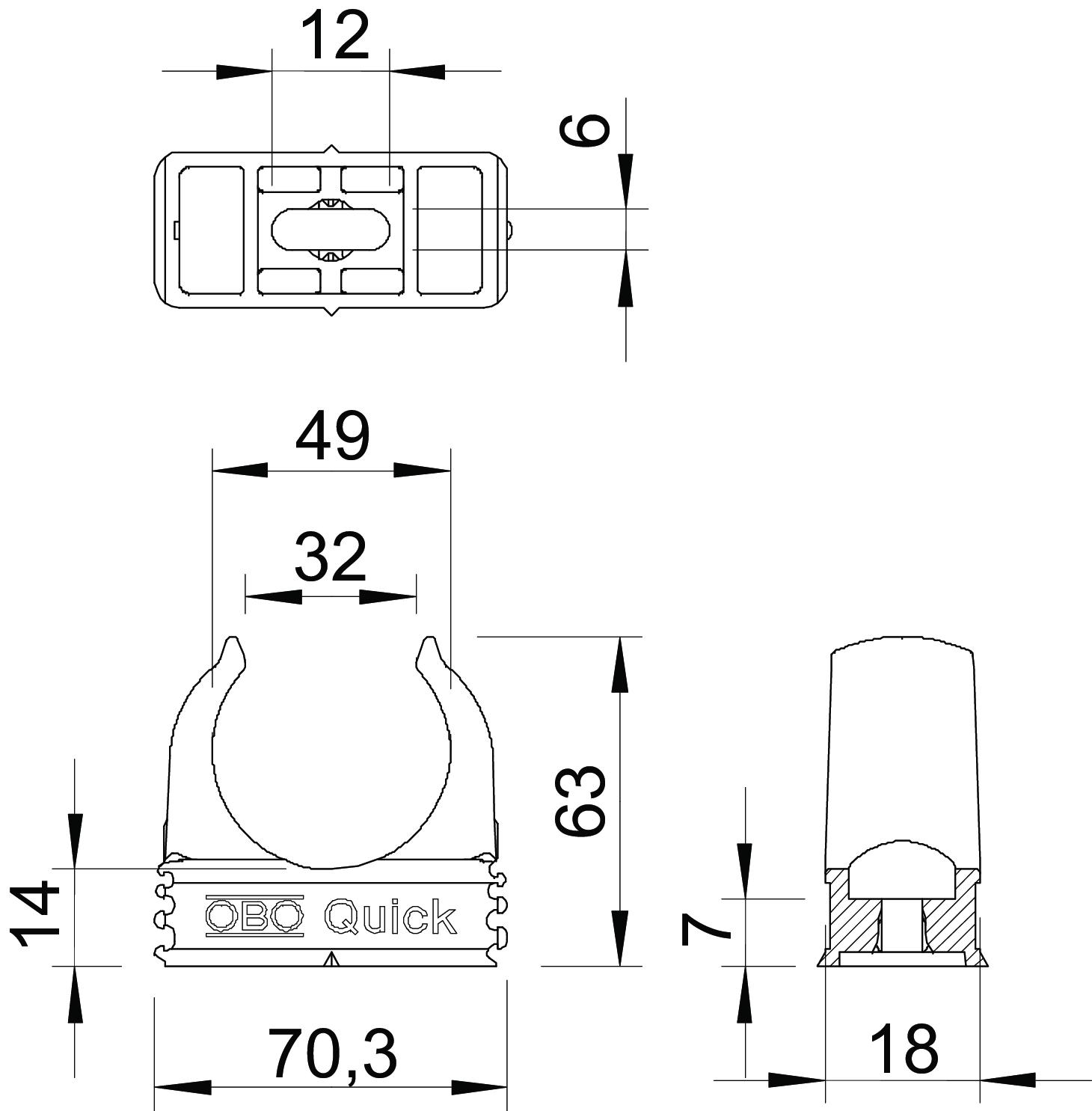 25 STK OBO Bettermann Vertr Quick-Klemmschelle lgr 2955 M50