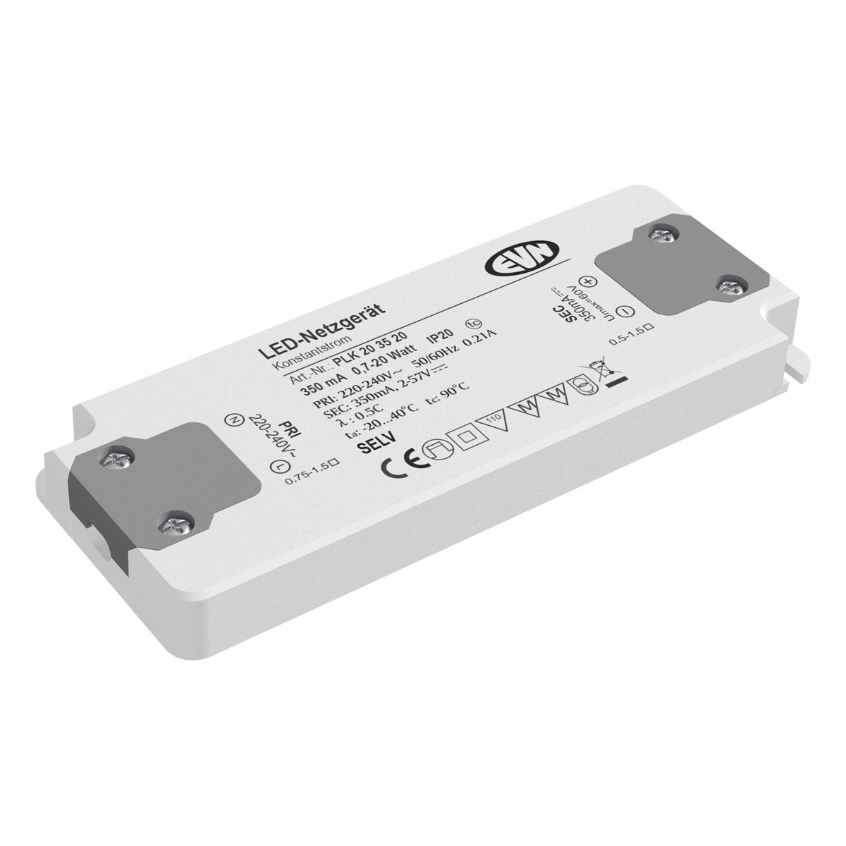 EVN Lichttechnik LED-Netzgerät 350mA 0,7-20W IP20 PLK203520
