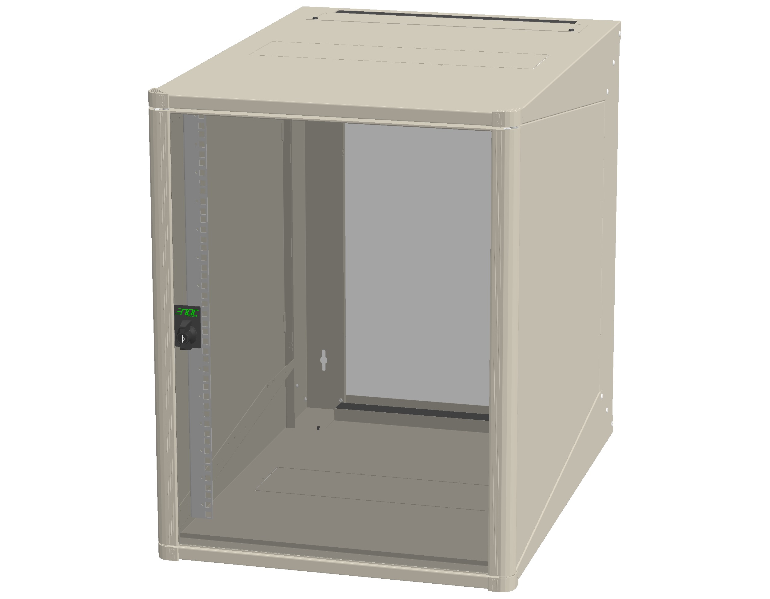 Enoc Wandschrank 15HE m.Glastür 733x565x800 NSVE 158