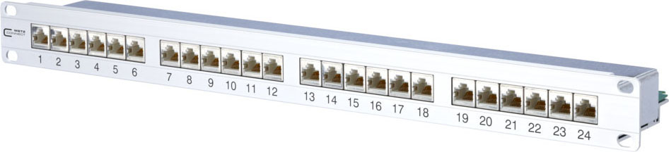 Metz Connect 24-Port Panel E-DAT C6A 1HE Alu TN EDATC6A-MP24