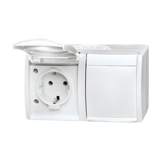 Busch-Jaeger Schuko-Steckdose 2f. mit Klappdeckel 20/2 EW-54