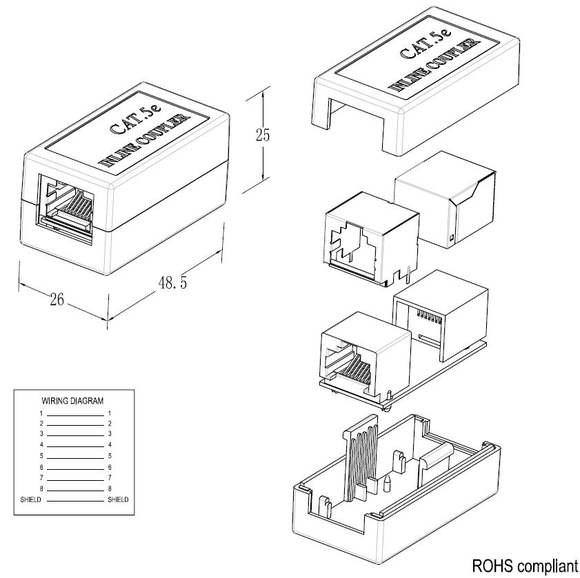 EFB-Elektronik Modular-Kupplung 1:1 RJ45 Cat.5E 37529.1
