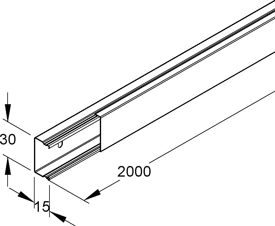 2 M Niedax LS-Minikanal Unterteil+Deckel LLK 16.016 E3