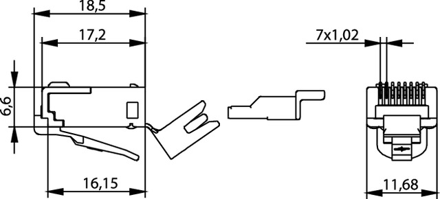 Telegärtner RJ45-Stecker Cat.6 geschirmt 8-pol. 100023019