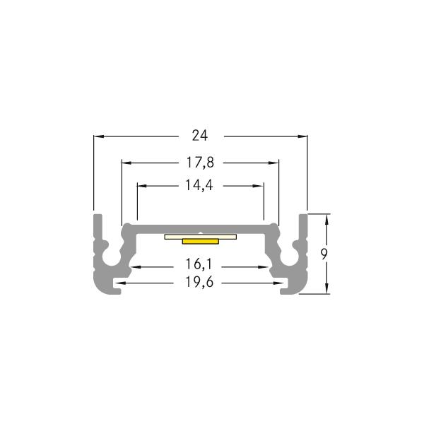 Brumberg Leuchten LED-Alu-Profil 2000mm silber 53602260 Brumberg Leuchten LED-Alu-Profil 2000mm silber 53602260
