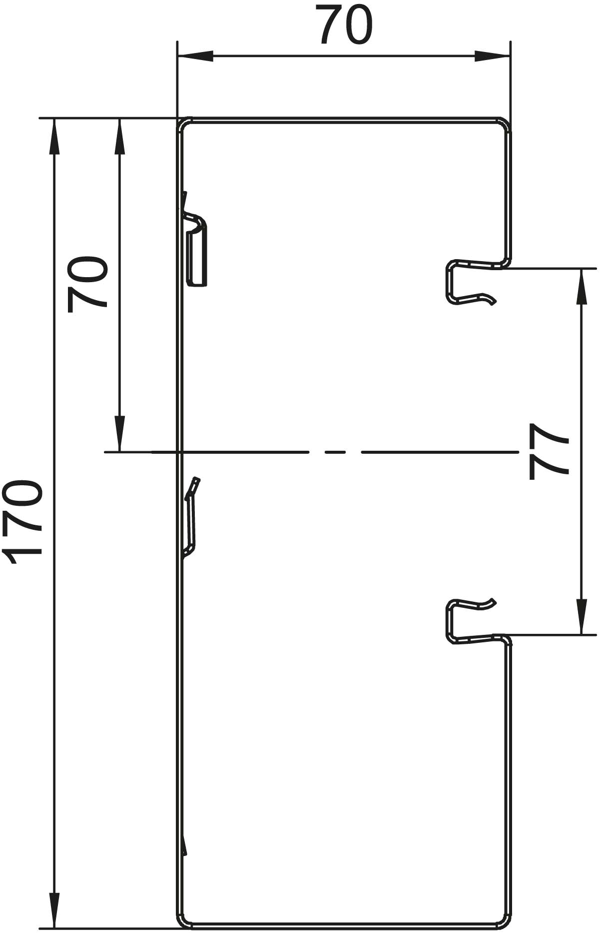 2 M OBO Bettermann Vertr Geräteeinbaukanal o. OT 70x170x2000, St GS-A70170RW