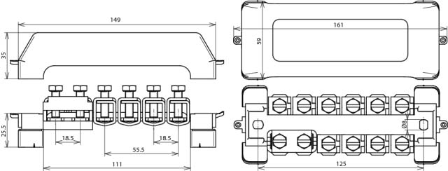 DEHN Potentialausgleichschiene K12 10x2,5-95/Rd10 PAS 11AK