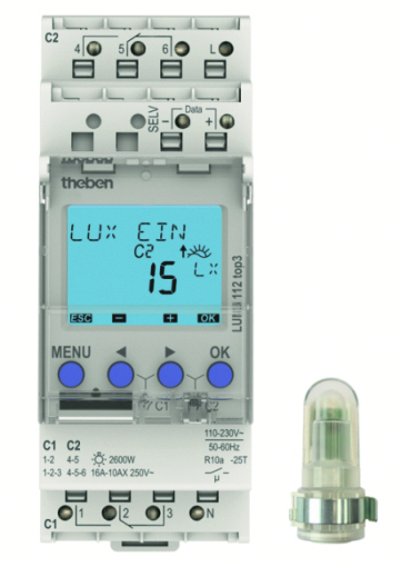 Theben Dämmerungsschalter m.Aufbaulichtsensor LUNA 112 top3 AL