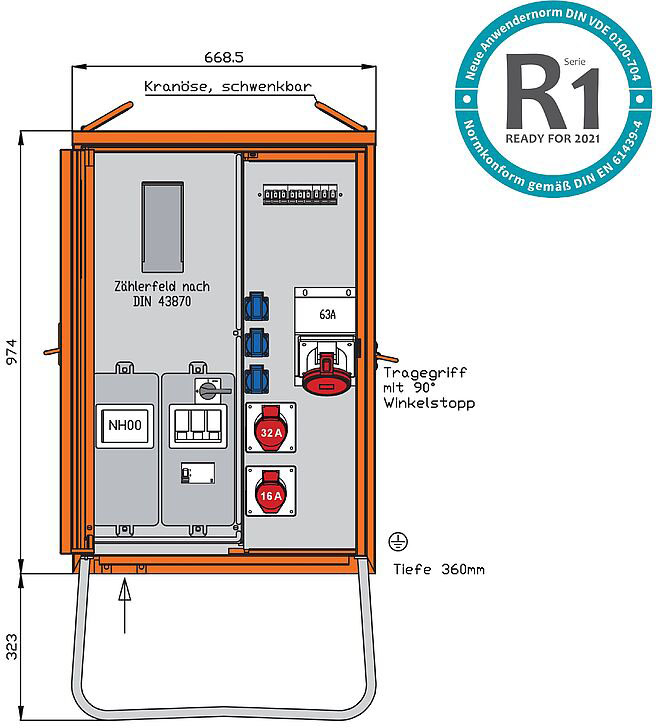 Walther Werke Anschlussverteilerschrank 44kVA m.Zählerplatz WAV0160R1