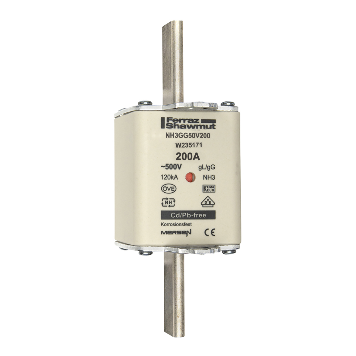 Mersen NH-Sicherungseinsatz SF Gr.3 gG 200A/500V KM NH3GG50V200