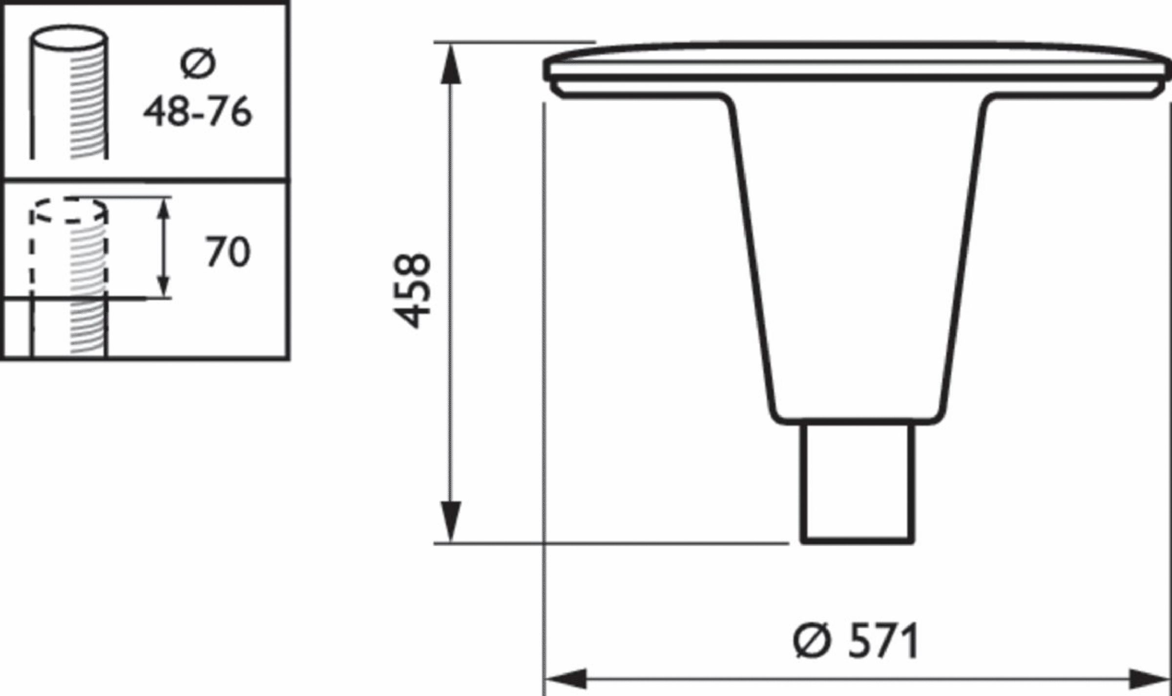 Signify PLS LED-Mastaufsatzleuchte 4000K, Zopf 76mm BDP103 LED #05907800