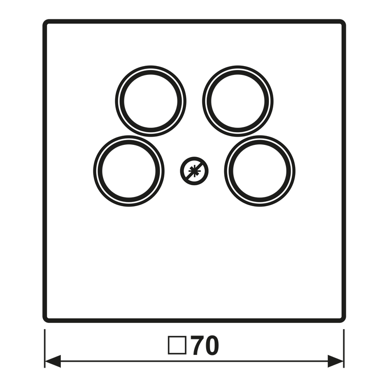 Jung Abdeckung aws für 4L-SAT-TV-Dose LS 990-4 SAT2 WW