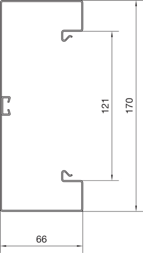 2 M Tehalit Brüstungskanal-Unterteil 68x170mm Stahl BRS651701B vws